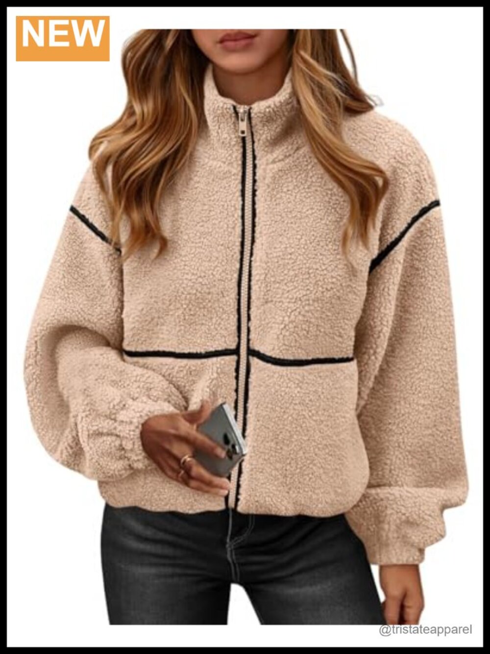 Women's Sherpa Jacket Fleece Zip Up Winter Coat Full Zip Faux Fur